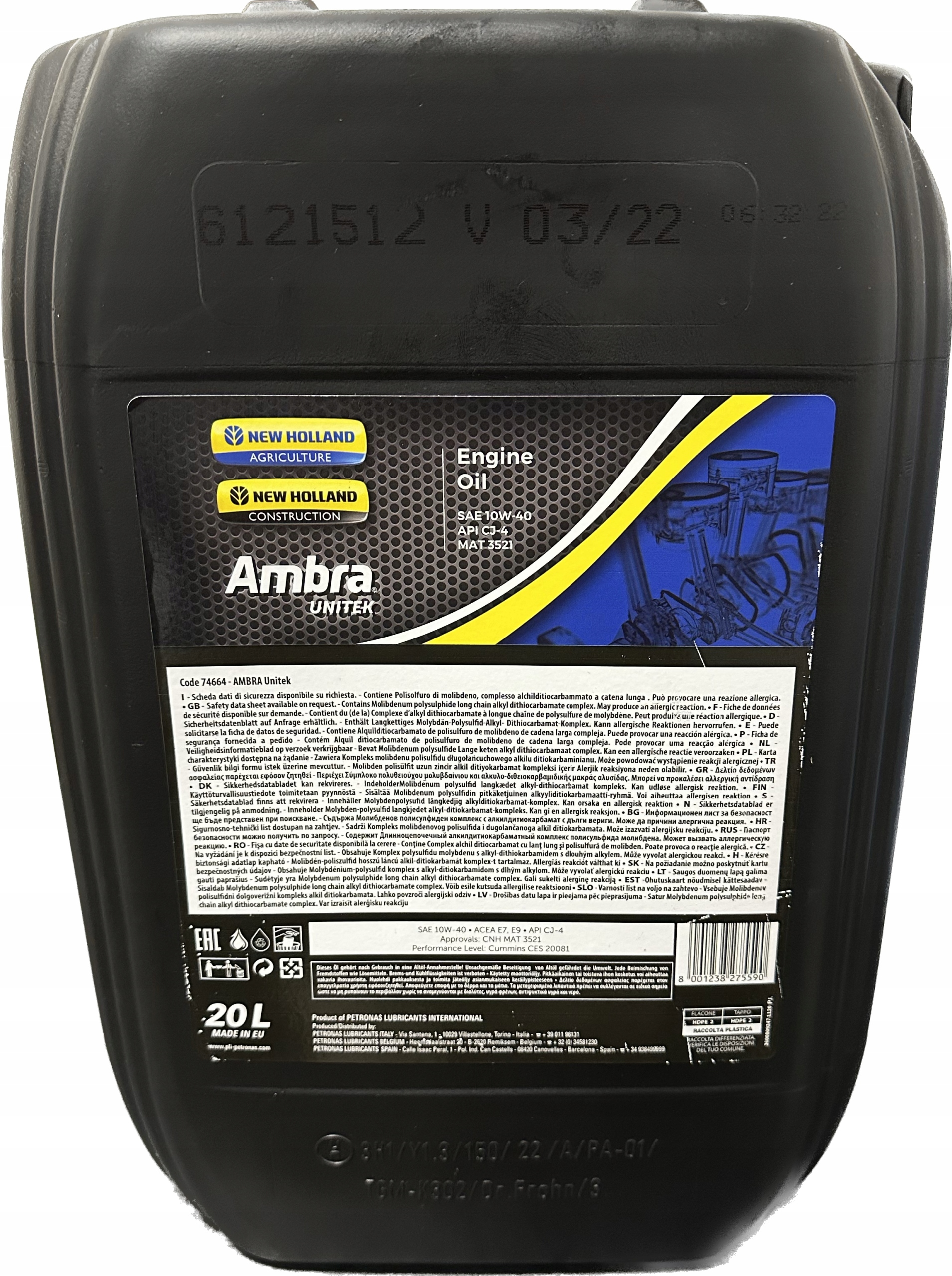 AMBRA 10W40 UNITEK 20L. SILNIKOWY OLEJ Rodzaj półsyntetyczne