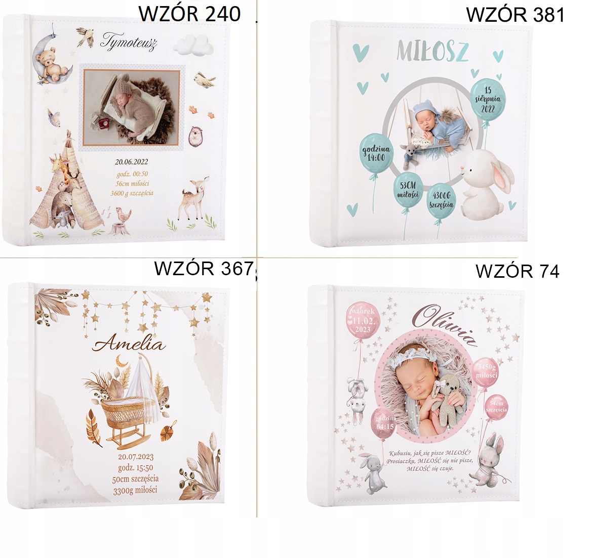 ALBUM NA ZDJĘCIA DZIECIĘCY DZIECKO NADRUK PERSONALIZOWANY Orientacja pionowa