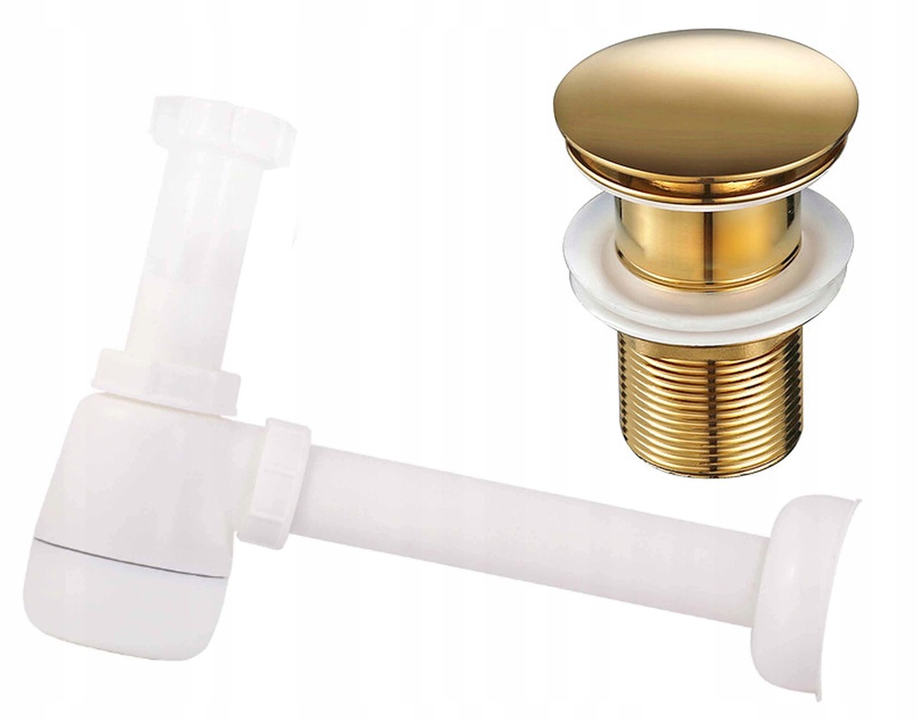 Syfon korek złoty click clack zestaw bez przelewu