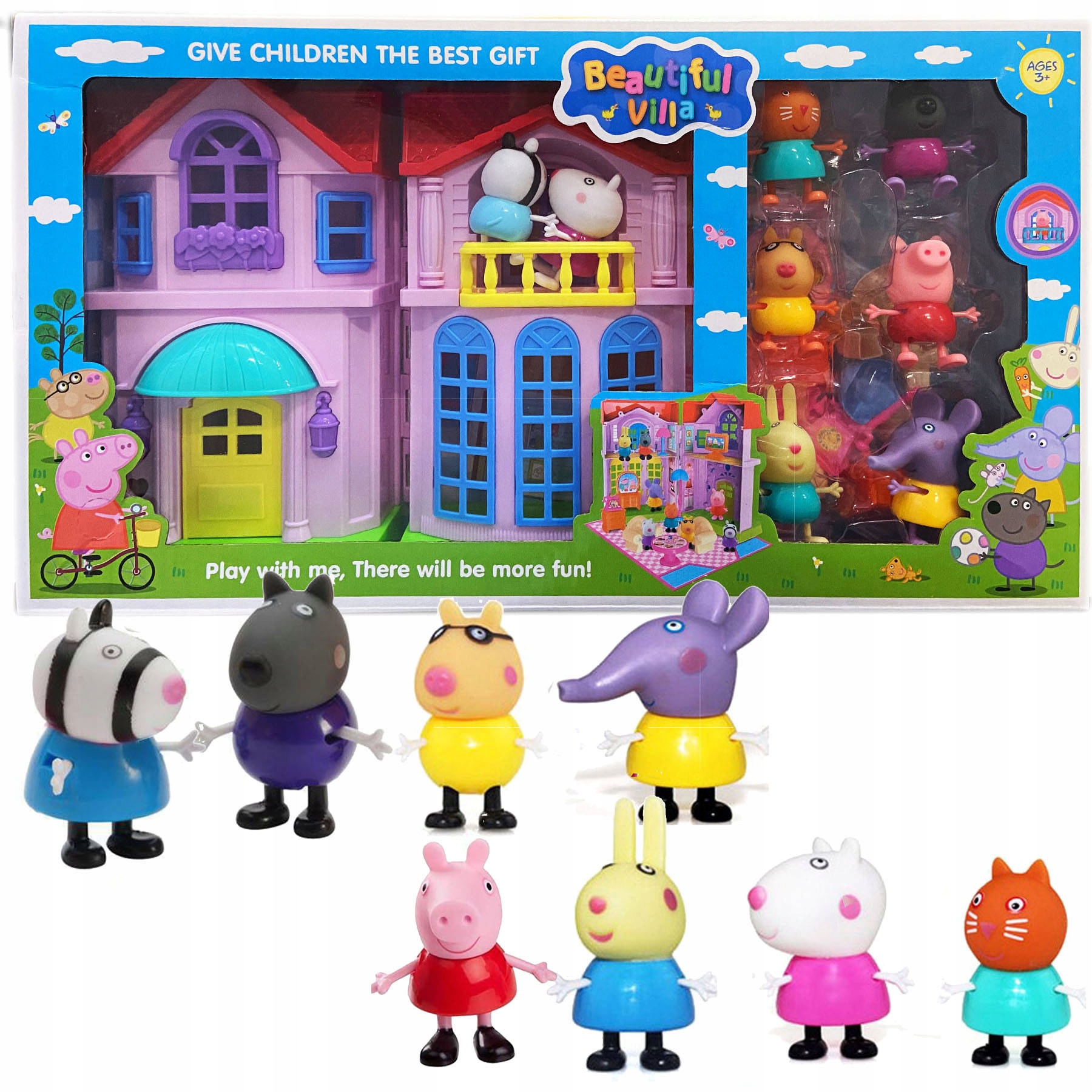 

Świnka Peppa Domek 8 Figurek Zestaw Akcesoria Dom