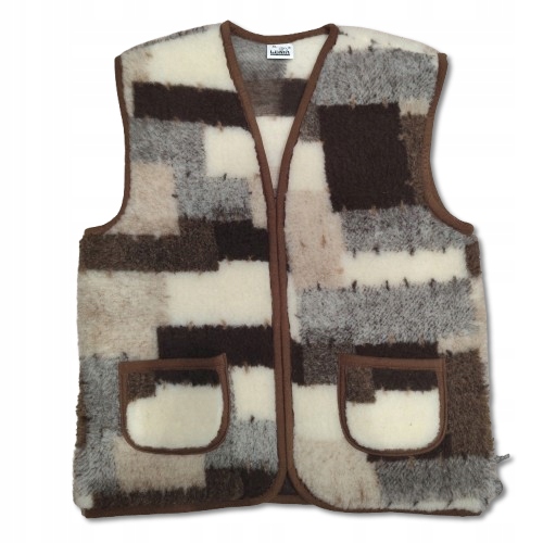 Dámská Vlněná vesta z Ovčí Vlny Merynos L Hnědá