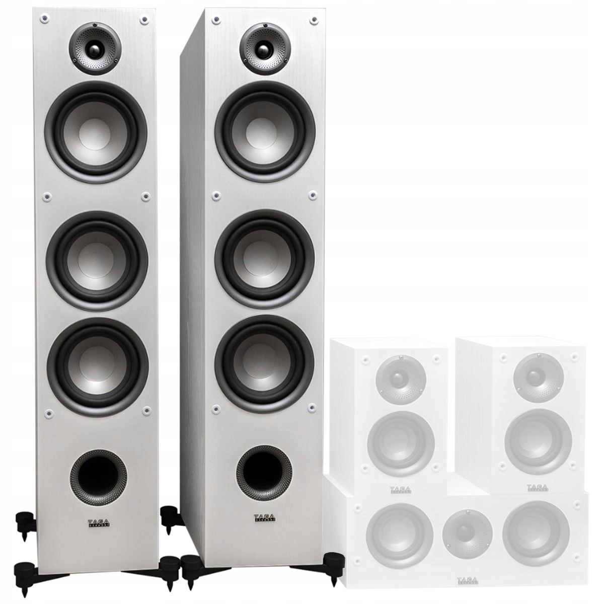 TAGA HARMONY TAV-607F +TAV-C +TAV-S TAV-607FCS ZESTAW KINO DOMOWE 5.0 WHITE System dźwięku 5.0