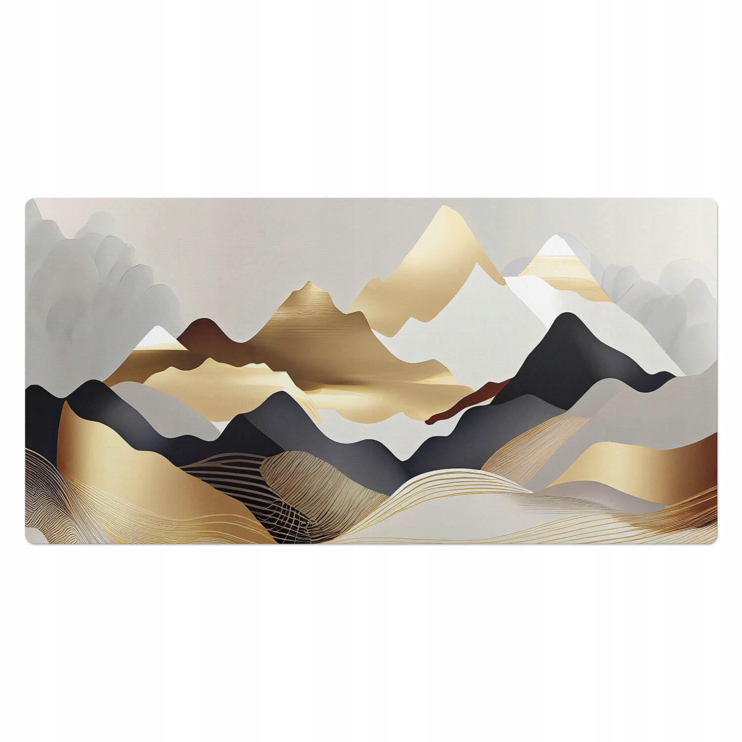 Podložka na psací stůl s krásným potiskem Horská abstraktní kompozice 100 x 50 cm