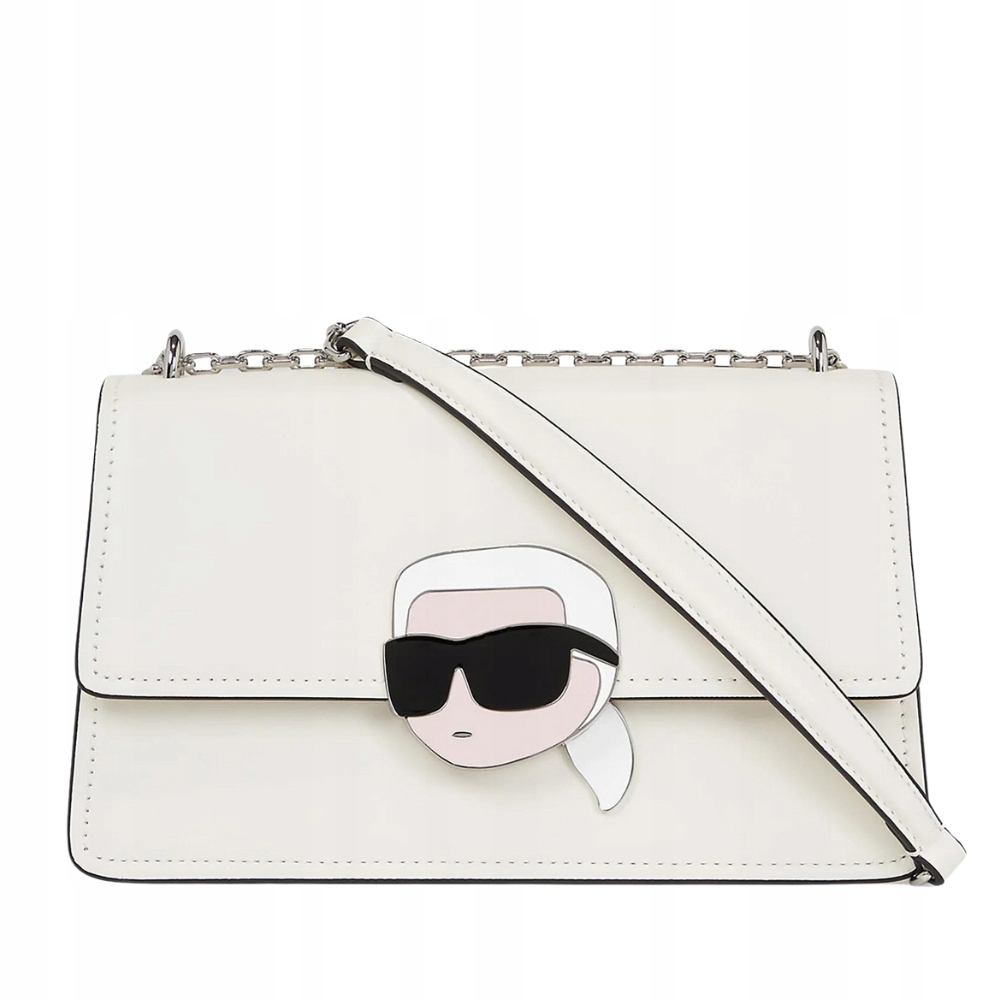 Karl Lagerfeld Bílá kabelka K/ikonik 2.0 Leather