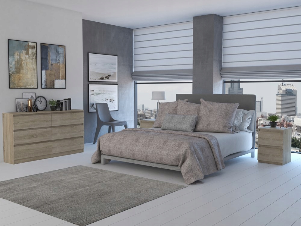 KOMODA NOWOCZESNA 140 cm POJEMNA SZAFKA REGAŁ SZUFLADY MEBLE DĄB SONOMA Kod producenta KOMODA NOWOCZESNA 140 cm POJEMNA SZAFKA