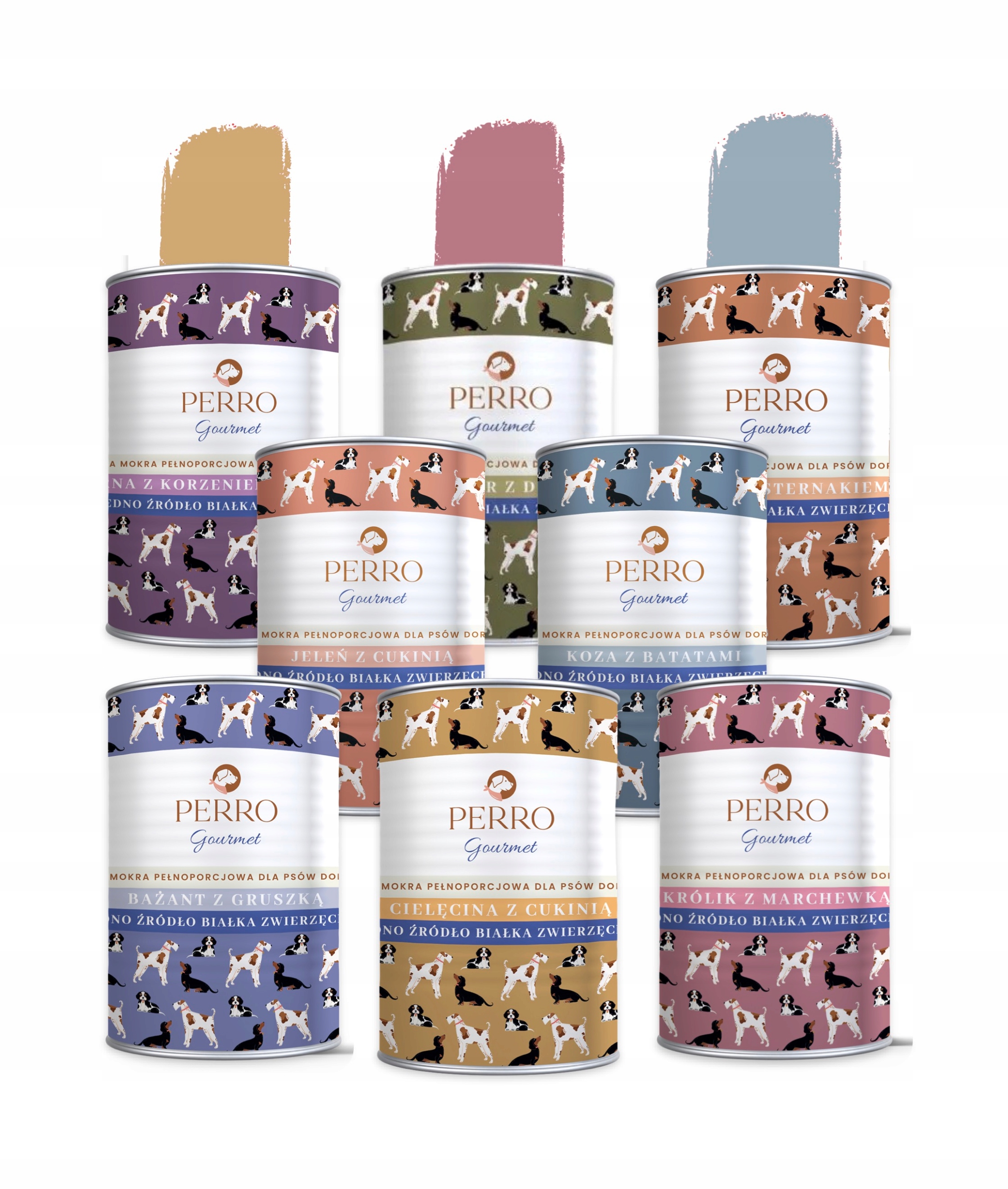 Perro mix Gourmet Karma Monobiałkowa Dla Psa Dorosłego zestaw 8x400g
