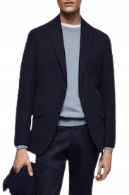 Mango Pánské Sako Slim, Tmavě Modré, Z Bavlny, Elegantní 50 Xqb