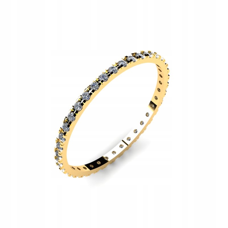 

Obrączka Złota Rings Z Brylantowymi Cyrkoniami 14K
