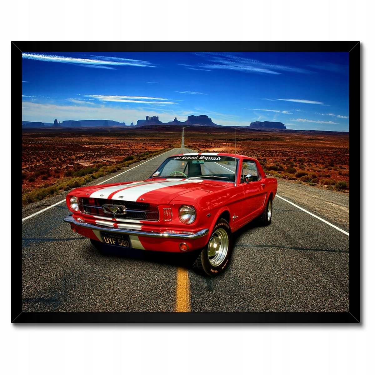 Plakáty v rámu 50x40 Červený Ford Mustang Usa