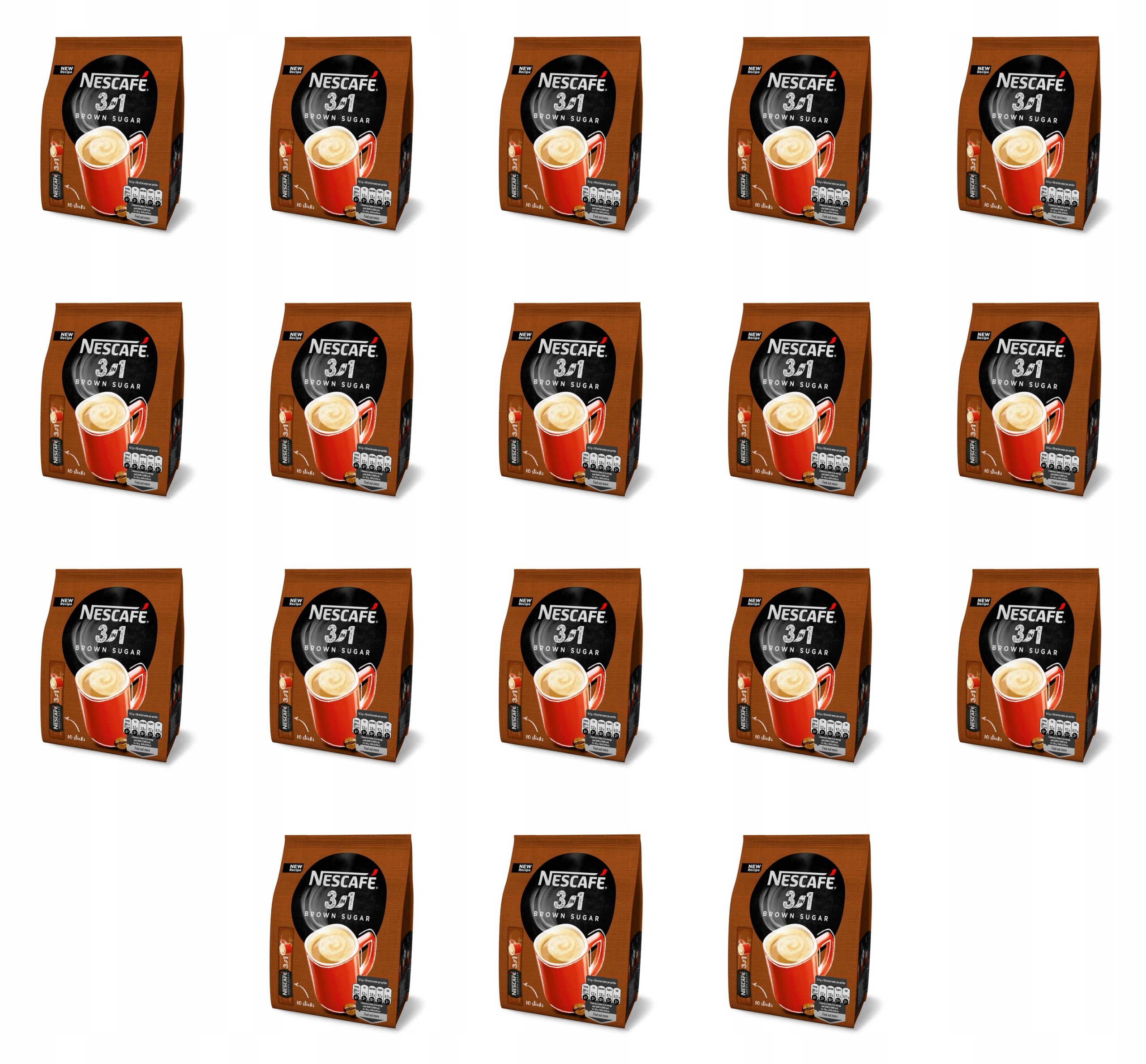 Nescafé 3v1 Brown Sugar Rozpustný kávový nápoj 10 x 16,5 g X18