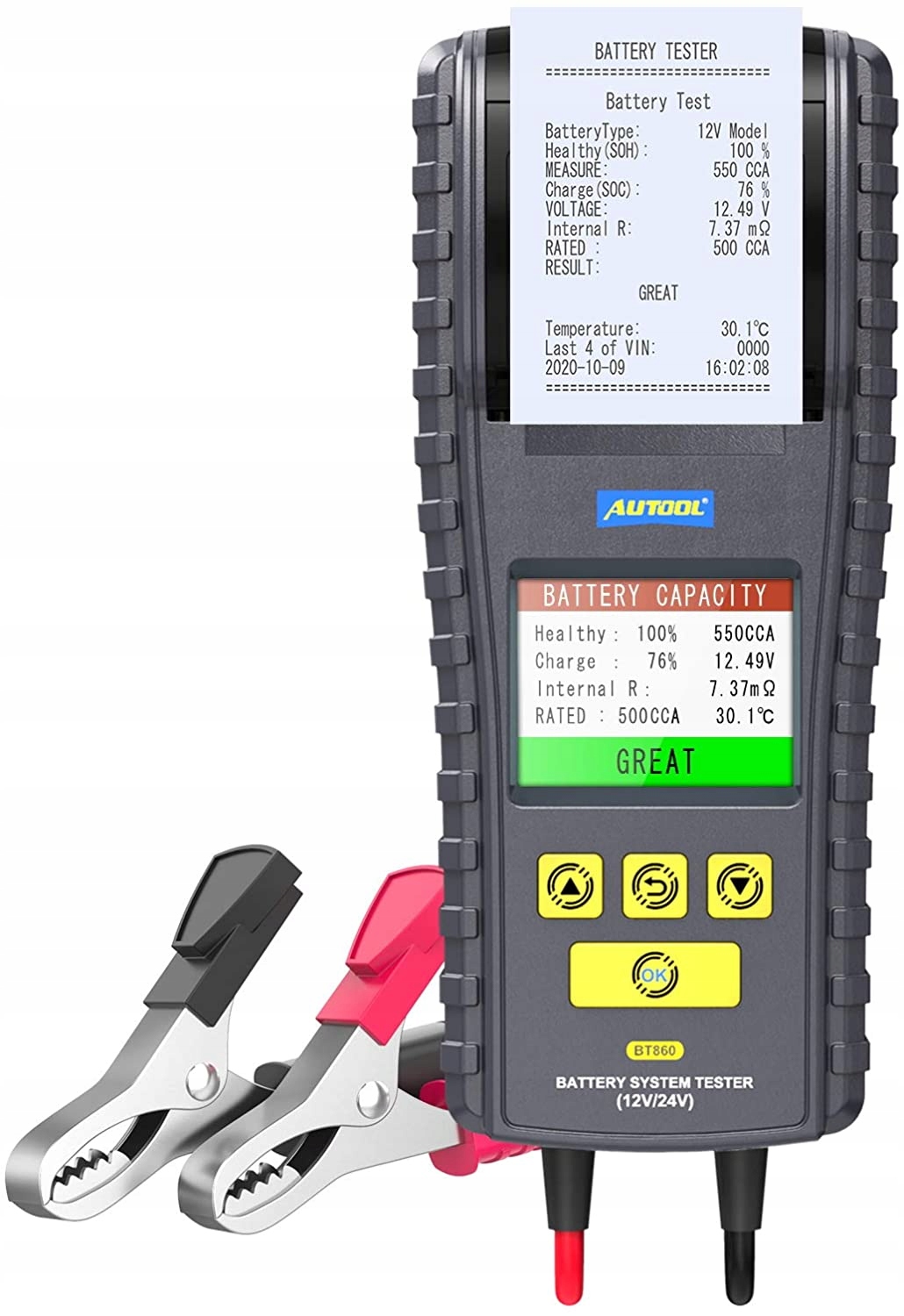 Тестер батареи Autool BT860 для 12V 24V BATTERIES