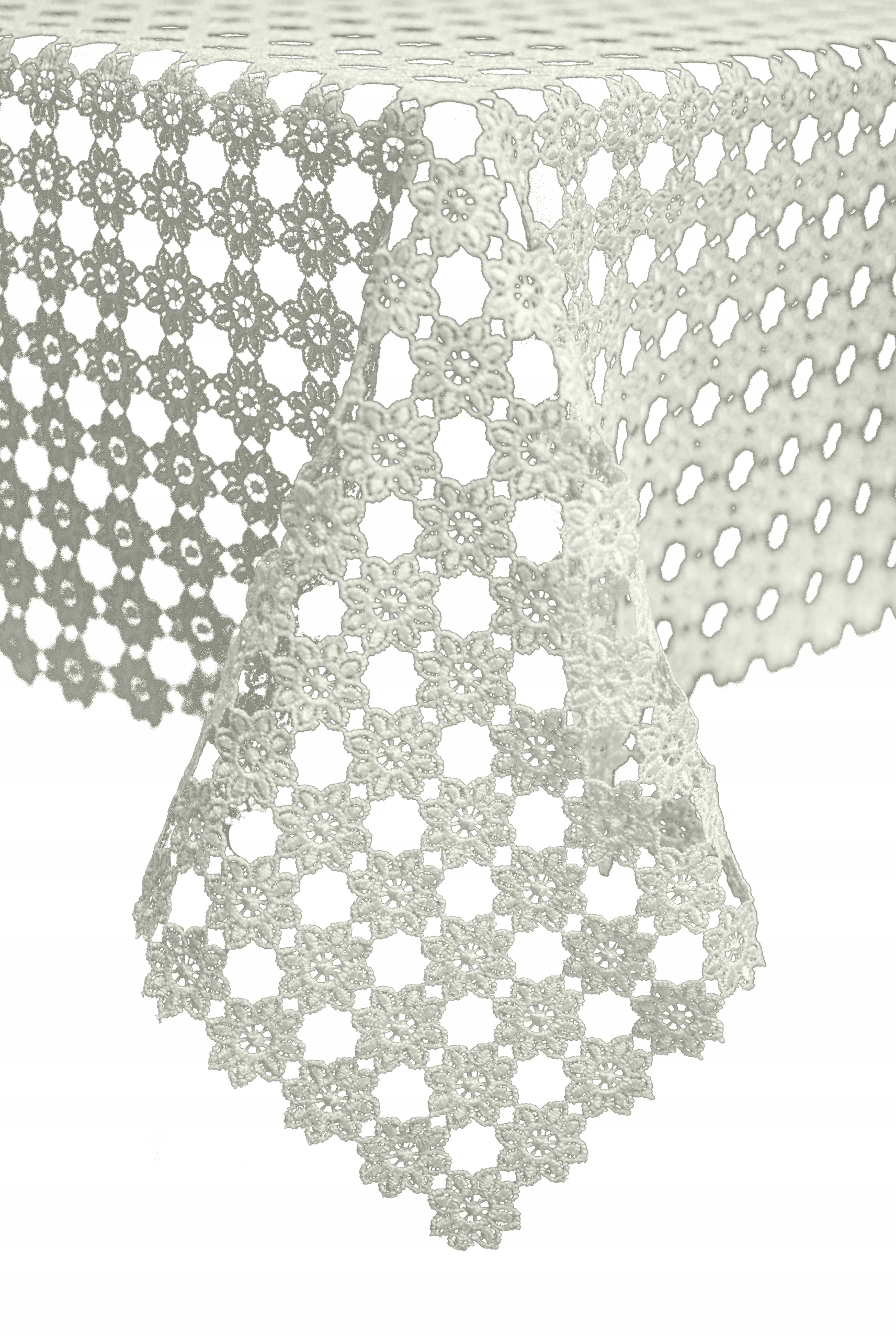 Obrus dekoracyjny gipiurowy koronkowy kremowy tkanina gipiurowa 70X140