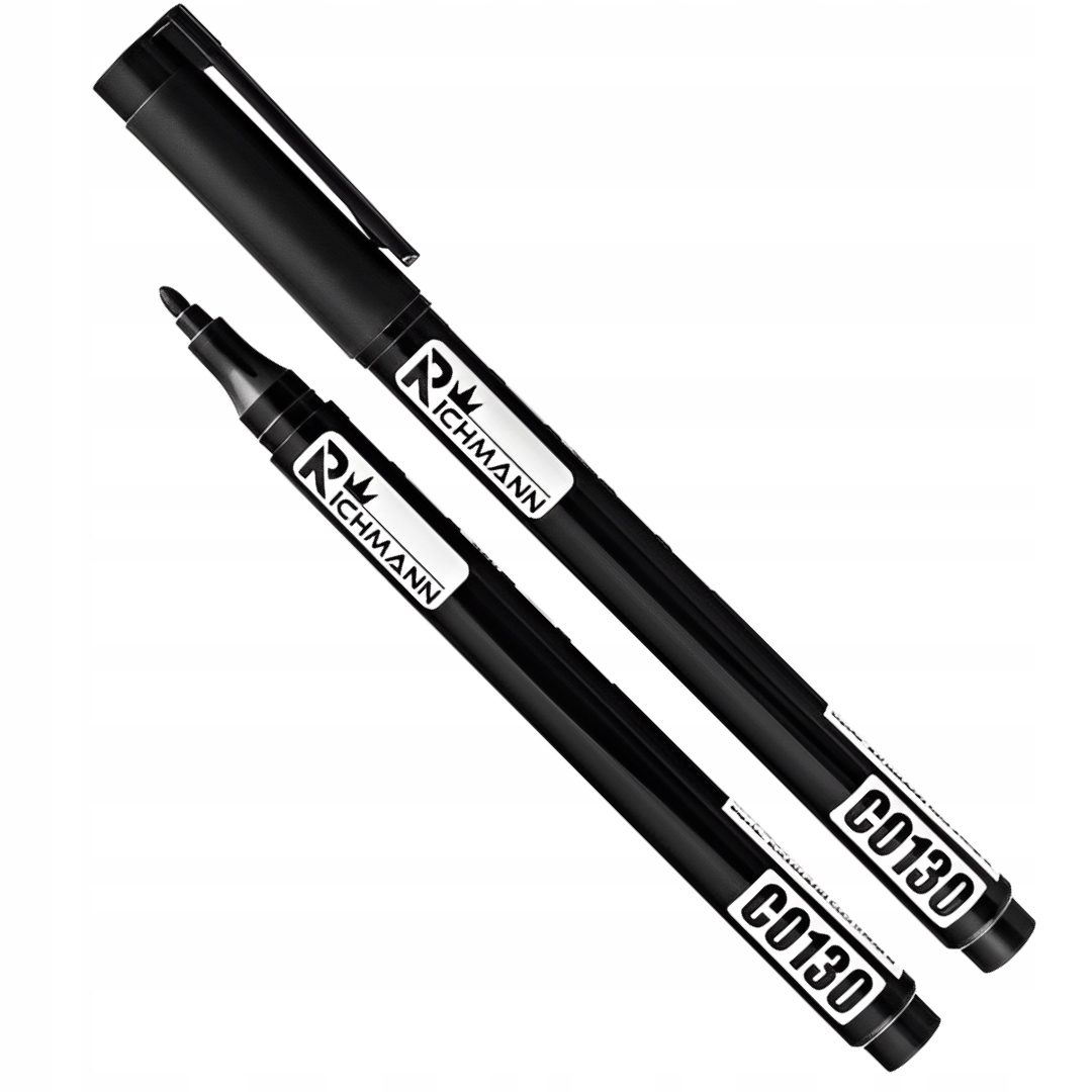 MARKER BUDOWLANY NIEZMYWALNY WODOODPORNY CIENKI 1 mm CZARNY RICHMANN C0130 Kolor czarny