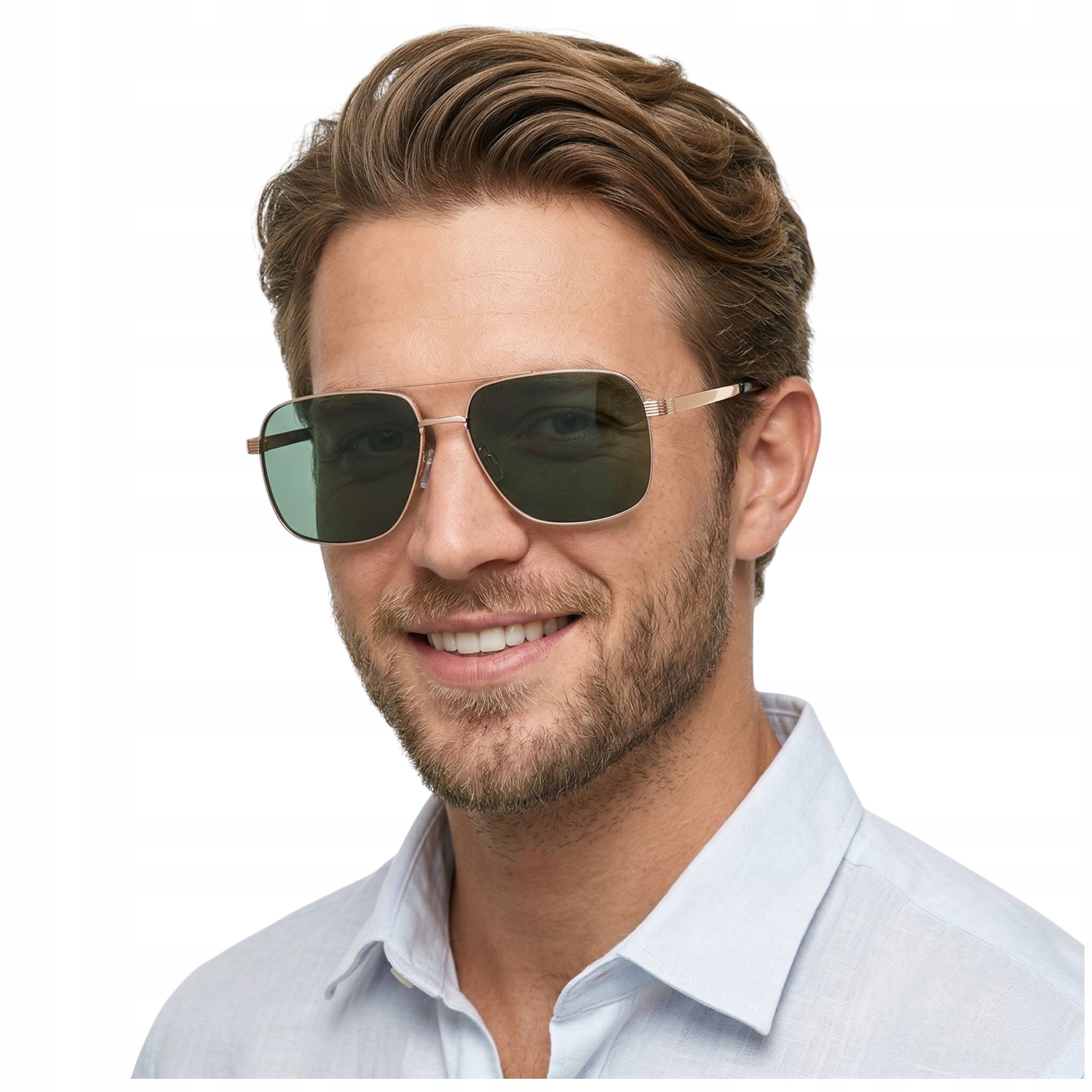 Okulary przeciwsłoneczne męskie polaryzacyjne UV400 klasyczne pilotki Brilo