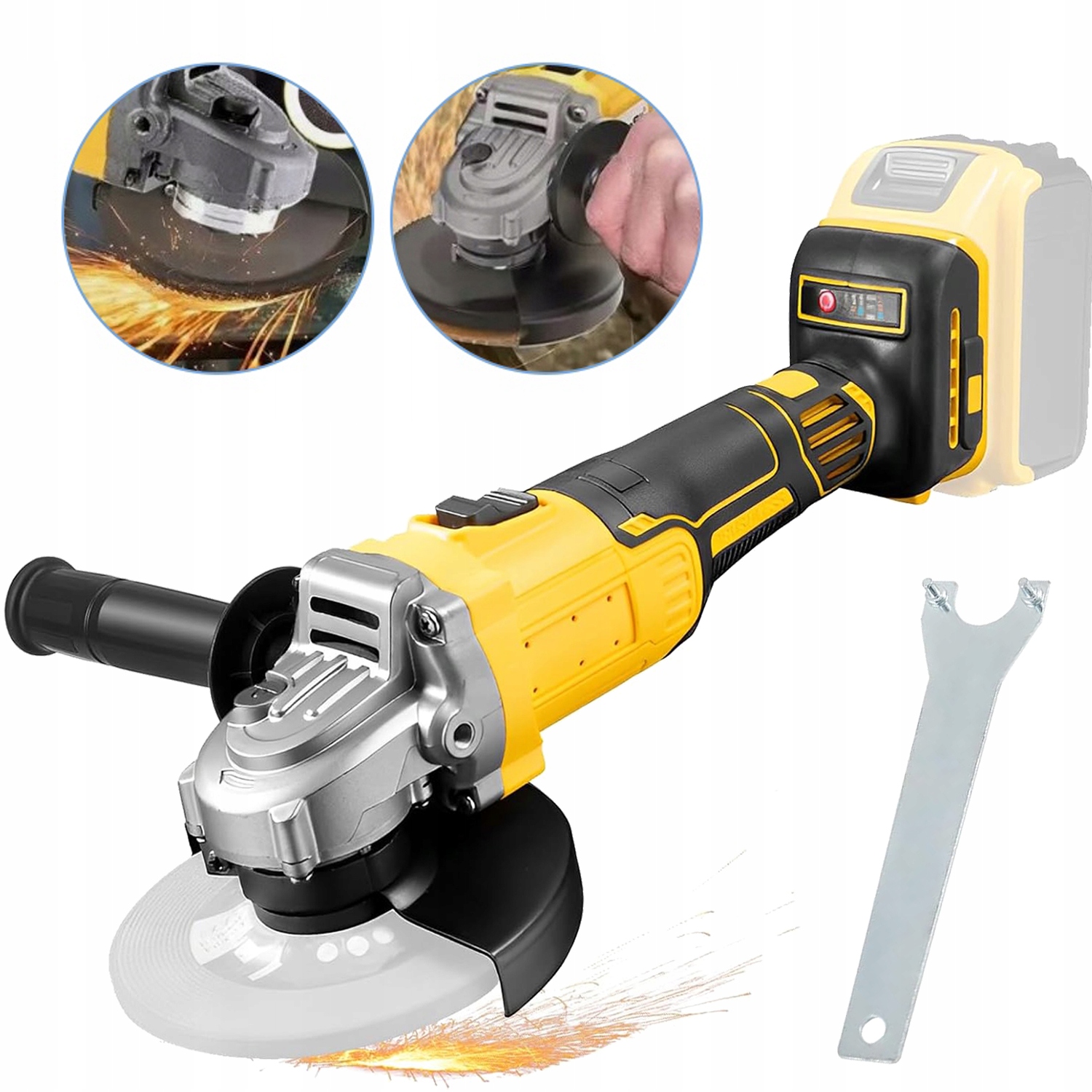 Úhlová Bruska Bezdrátová, Bezkartáčový Motor, 10000 Ot/min, 125 MM