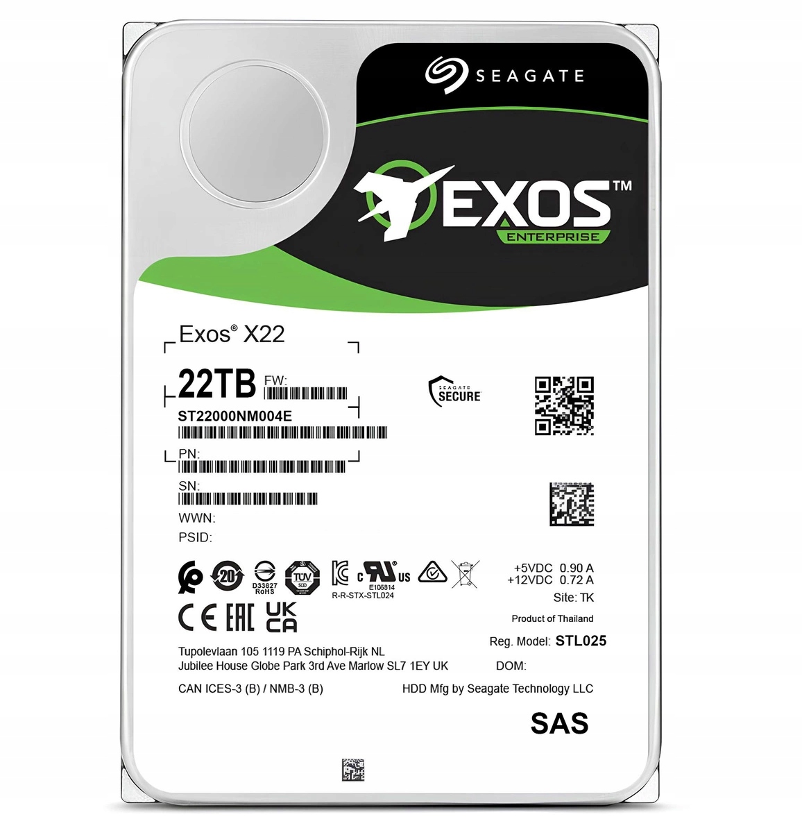 Dysk twardy Seagate Exos Enterprise X22 ST22000NM004E 22TB Sas 3,5"