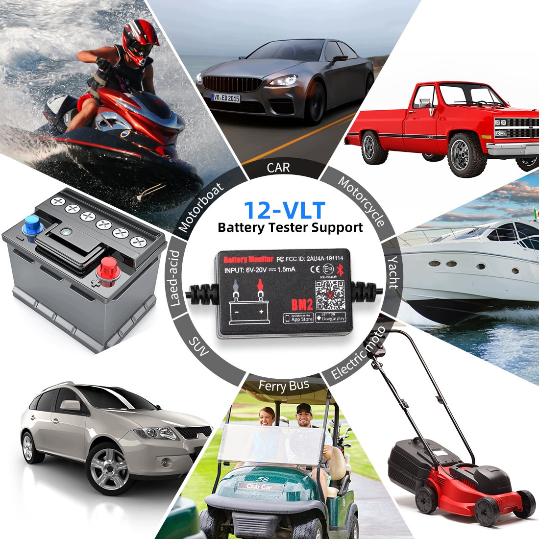 Quicklynks BM2 Bluetooth 12 V akumuliatoriaus monitorius ir užvedimo testeris