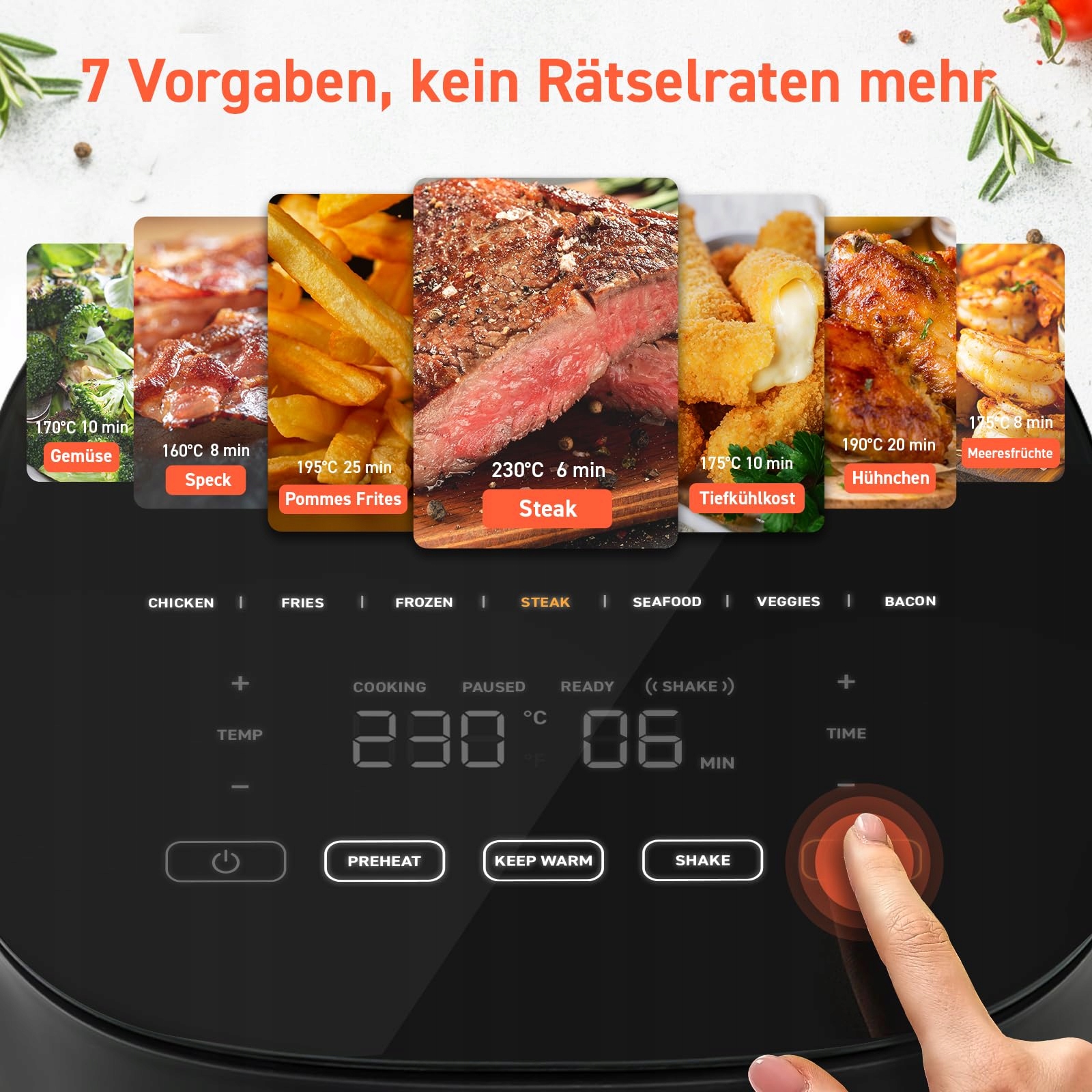 COSORI Frytkownica Beztłuszczowa 4,7L 7w1 Cicha Energooszczędna — miniatura 2