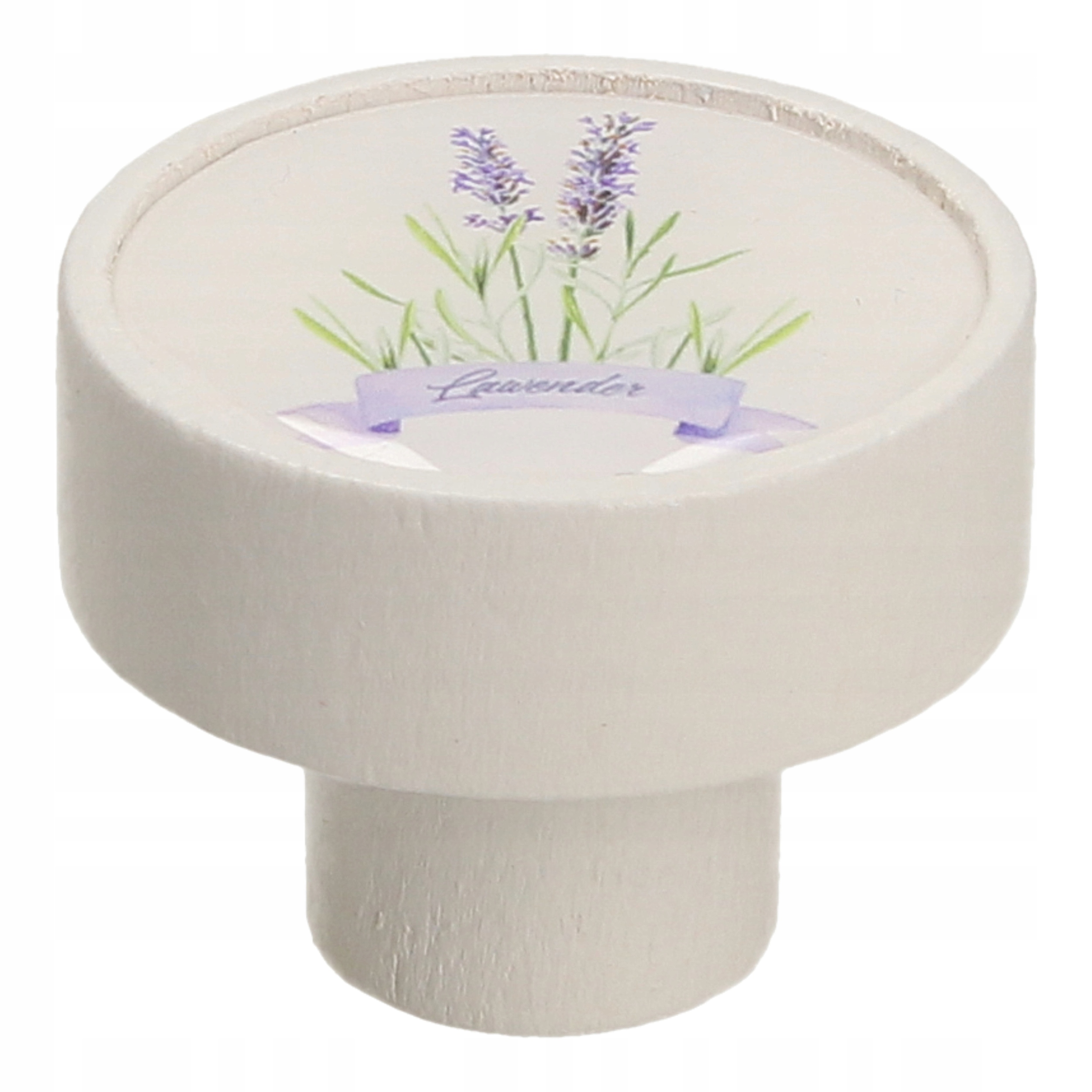 

Gałka meblowa drewniana Gamet GD08 biały lawenda