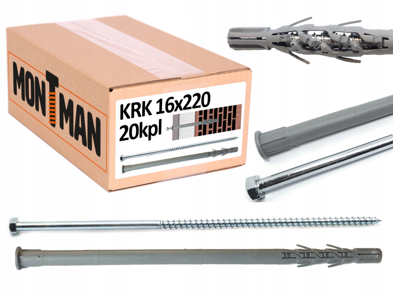 Rozpěrné kolíky 16x220 dlouhé rozpěrné rámové kolíky na klíč 20 kpl