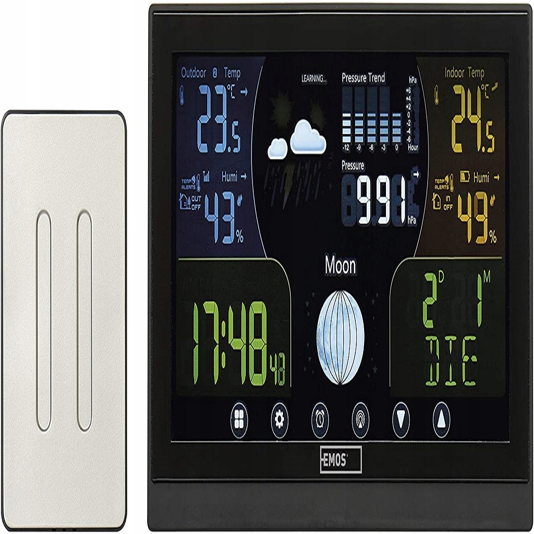 STACJA POGODOWA EMOS LCD Z CZUJNIKIEM ZEWNĘTRZNYM Stan opakowania oryginalne