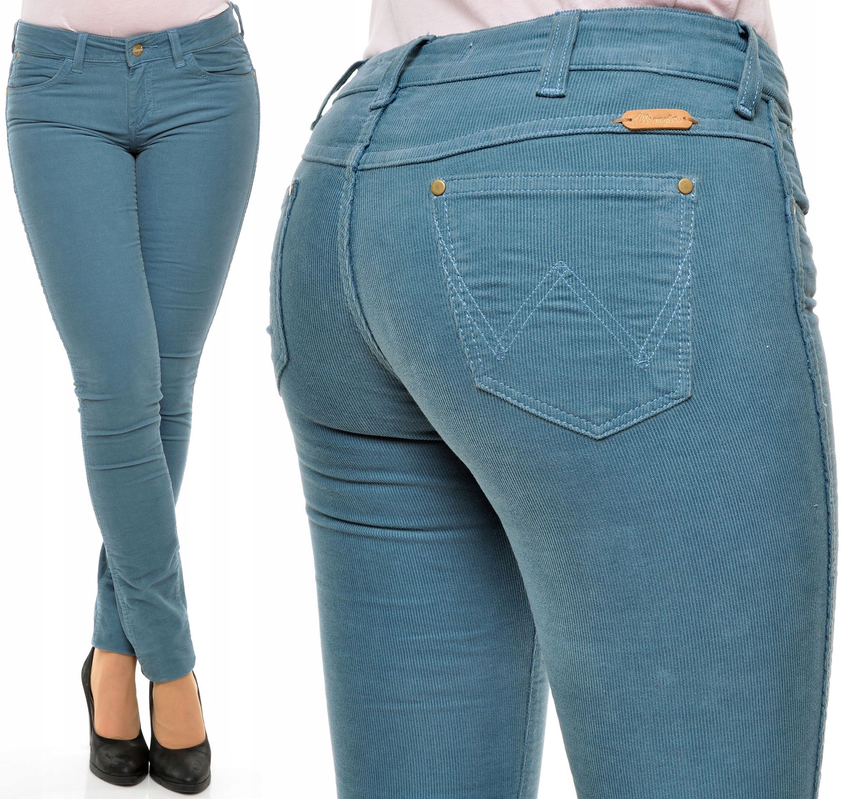 

Wrangler spodnie sztruks Courtney Skinny _ W28 L34
