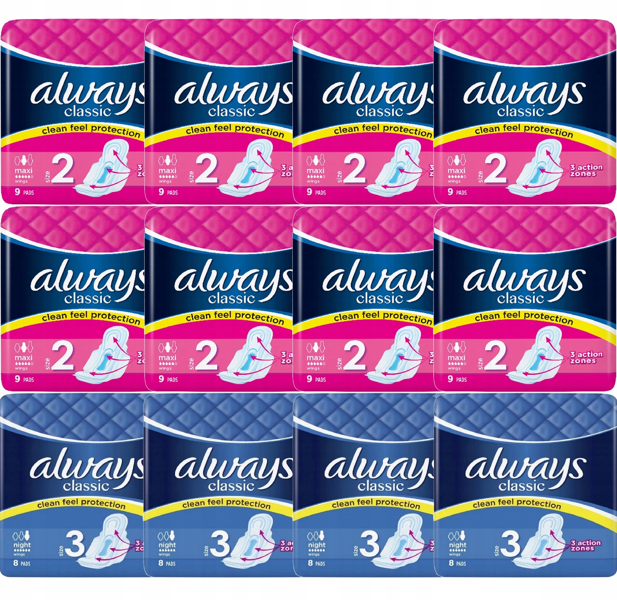 

Always Classic Maxi + Noc Podpaski Ze Skrzydełkami