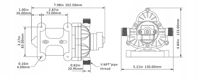 Zestaw z Pompą 12V do mycia Pokładu SEAFLO 11.6L Model 000