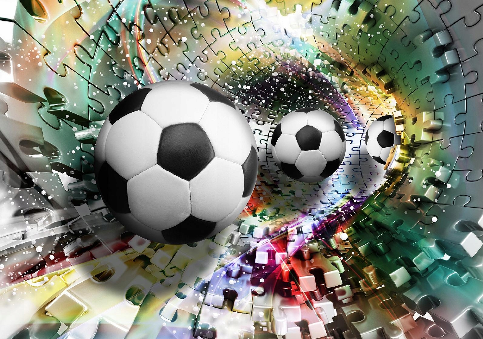 Fototapeta pro děti Tunel Fotbal 3D 254x184