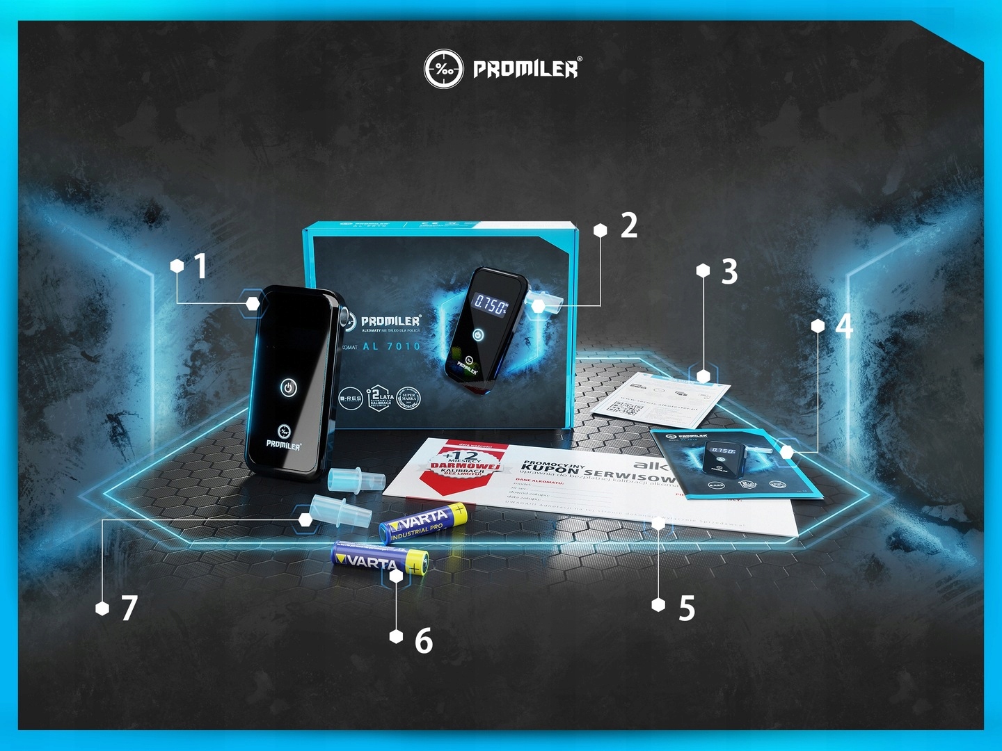 Alkomat PROMILER AL7010 darmowy serwis 24 m-ce Model AL7010