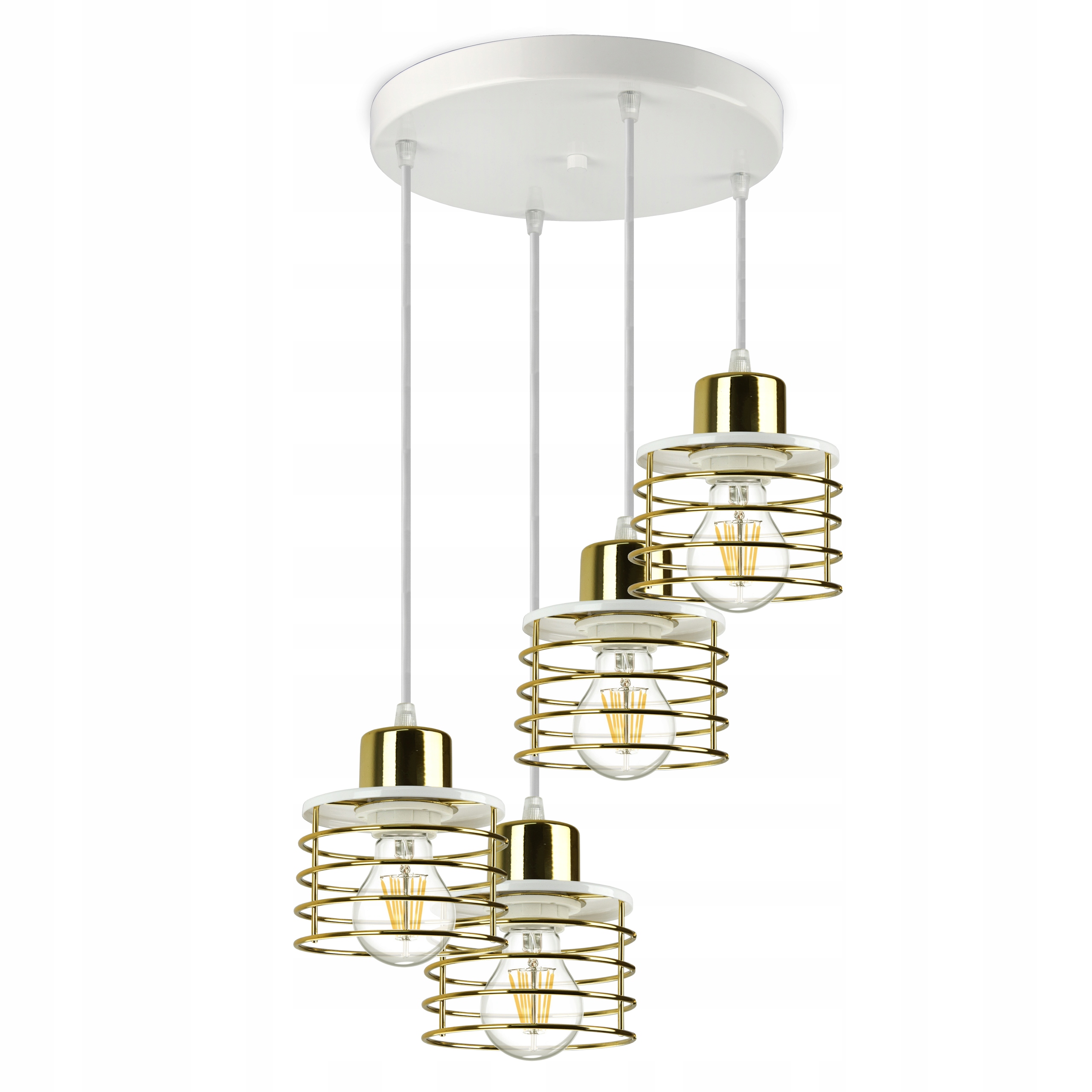 

Lampa Wisząca Żyrandol Glamour Złoty Chrom Miedź