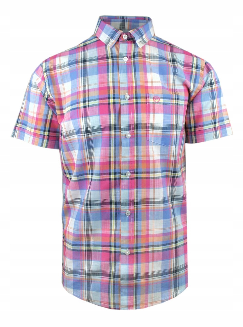 Víkendová pánská košile s krátkým rukávem Pako Jeans Barevná mřížka 3XL
