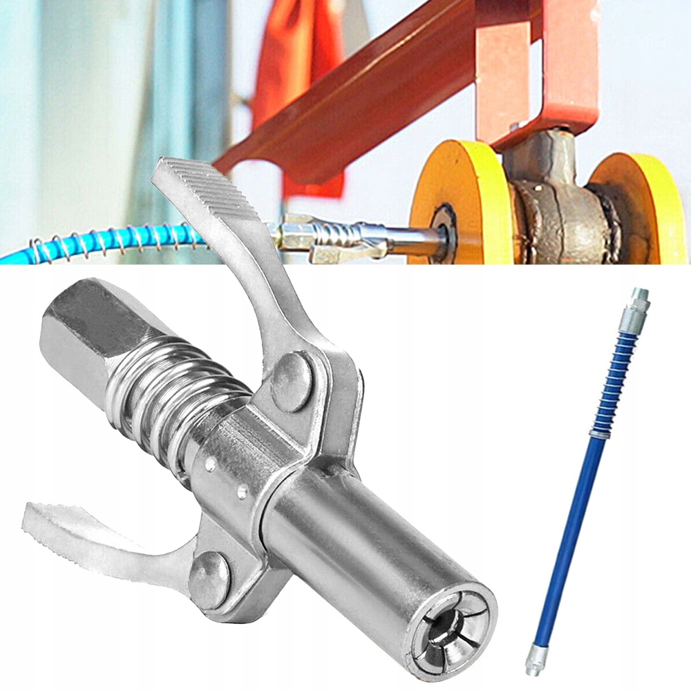 ŁĄCZNIK SMAROWNICY DO SMAROWNICY Z WĘŻEM 30CM, 1/8" NPT, PODWÓJNYM UCHWYTEM