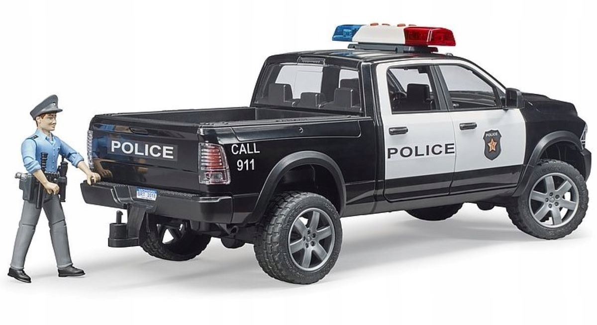 BRUDER 02505 Policyjny Dodge RAM USA z figurką Kolor dominujący czerń