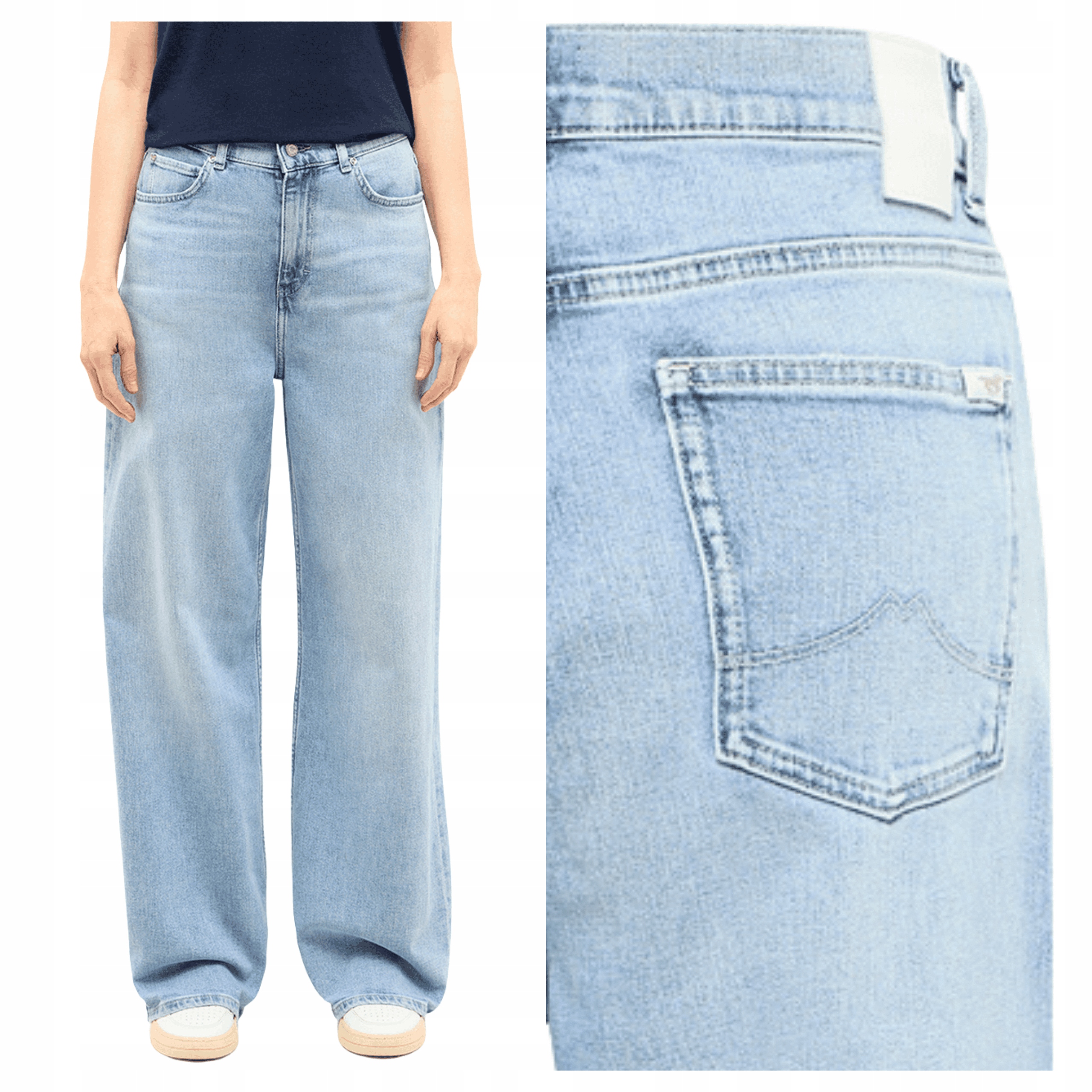 Mustang Dámské kalhoty Luise Wide Jeans Modré W28 L32