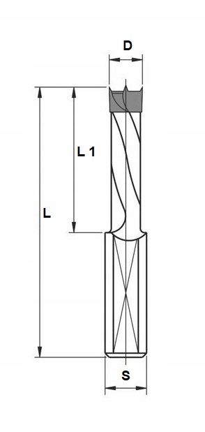 Wiertło nieprzelotowe wolframowe fi 2,5x57 Prawe Marka Ferrere