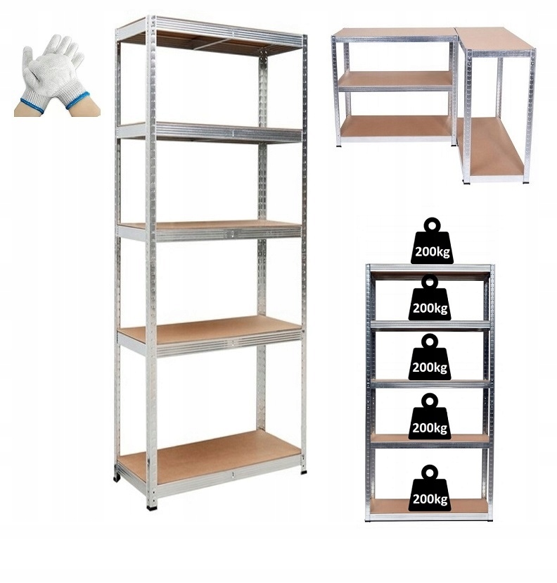 

Regał magazynowy metalowy 205x120x45 5półek 1000kg