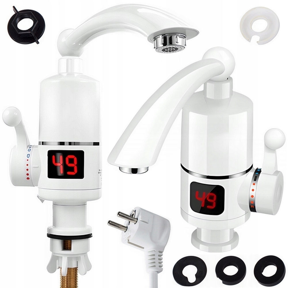 PRZEPŁYWOWY PODGRZEWACZ WODY ELEKTRYCZNY KRAN BATERIA LCD 3000W