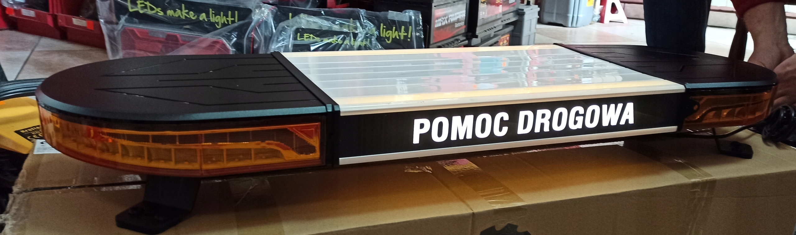 BELKA OSTRZEGAWCZA LED 1000 X 298mm KOGUT LAWETA Wersja Europejska