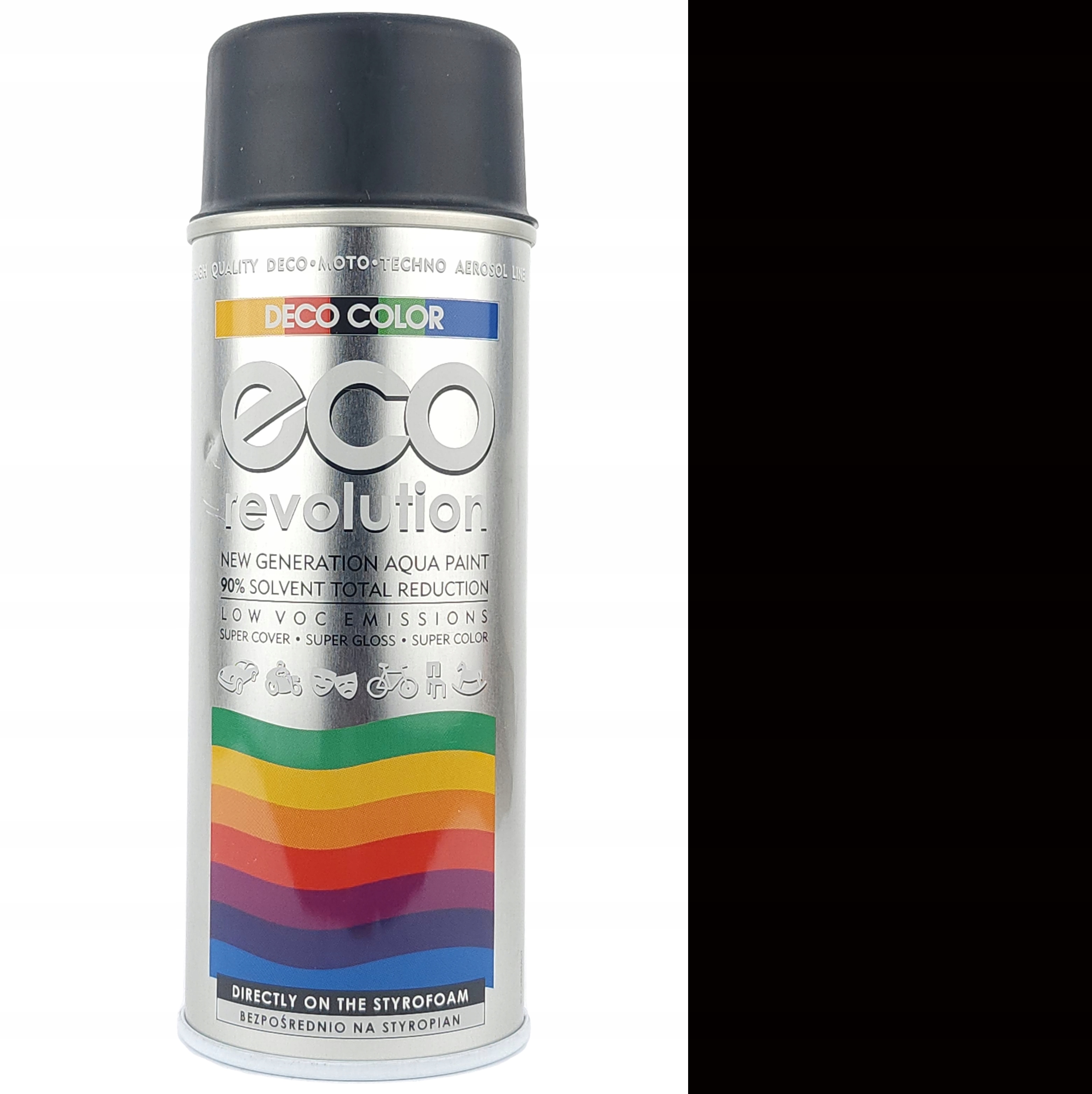 LAKIER AKRYLOWY W SPRAYU DO STYROPIANU CZARNY MAT