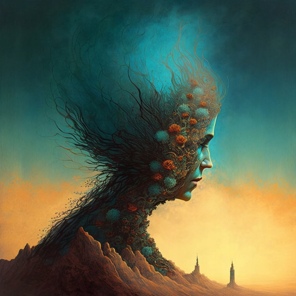 

Obraz Zdzisław Beksiński style 100x100cm