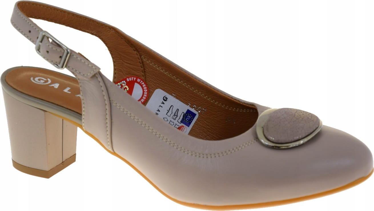 Elegantní Sandály Galant 1207, Lodičky S Odkrytou Patou, Přírodní Kůže, Velikost 39