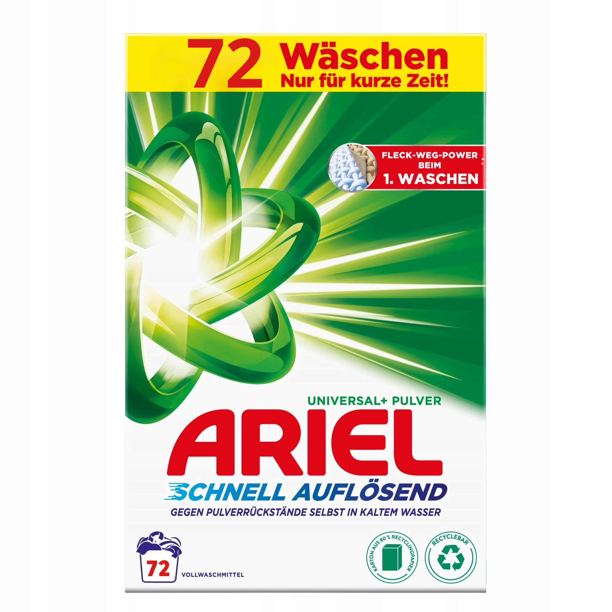 Levně Ariel prací prášek 72 praní – bílá a barevné provedení – německá kvalita 4 kg