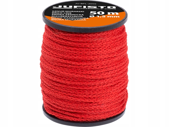 SZNUR MURARSKI 50M, PLECIONKA, CZERWONY