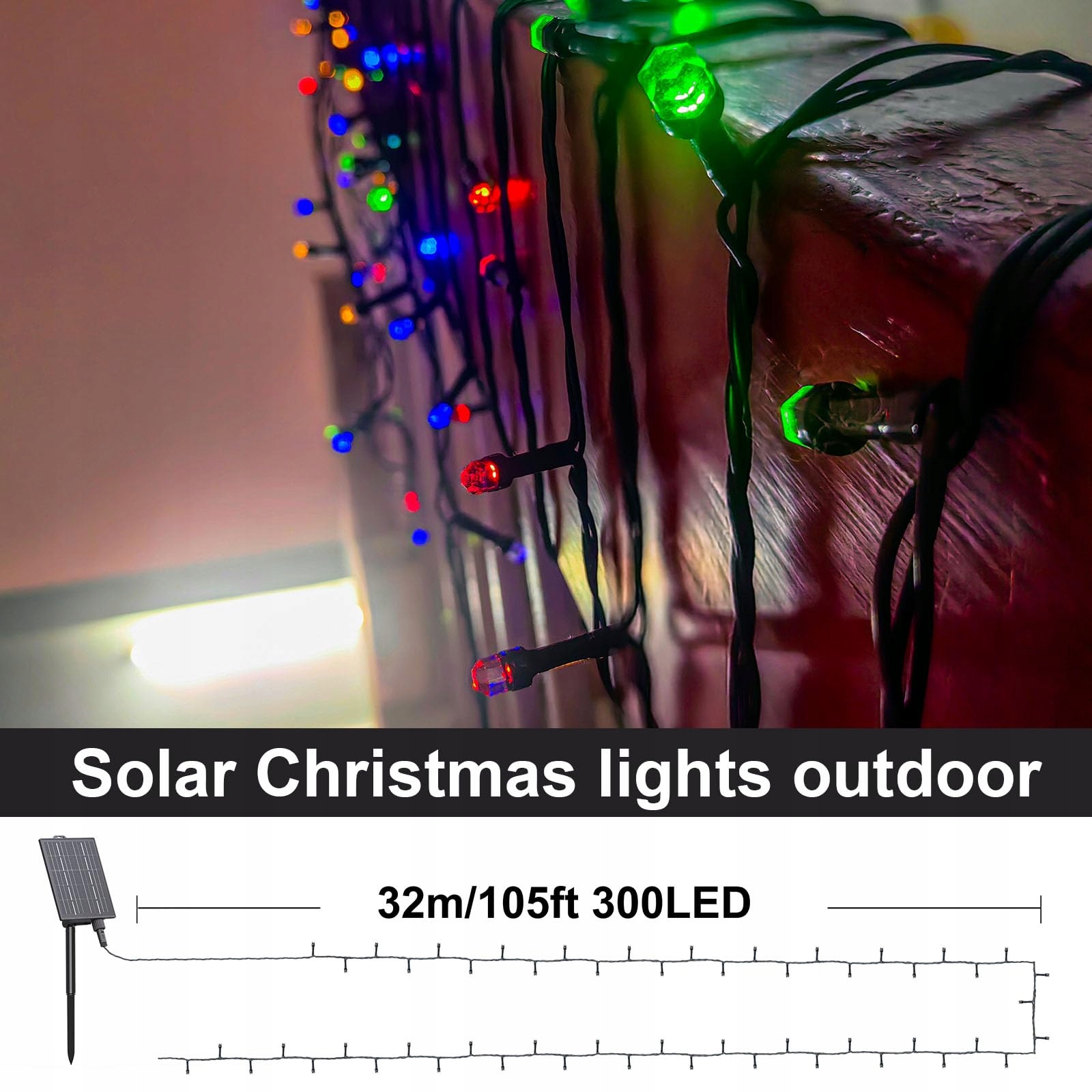 Solarna Girlanda Zewnętrzna LED Kryształowa Pilot 19 Trybów 32M AMZXART — miniatura 6