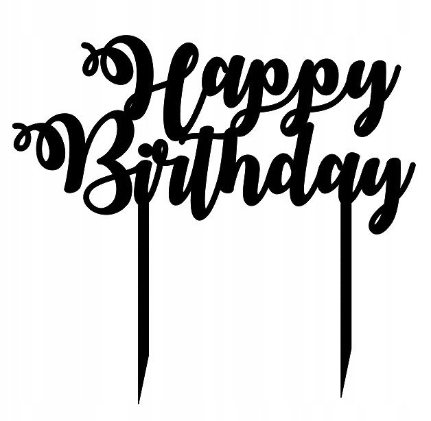 Topper urodzinowy Happy Birthday dekor napis PLEXI