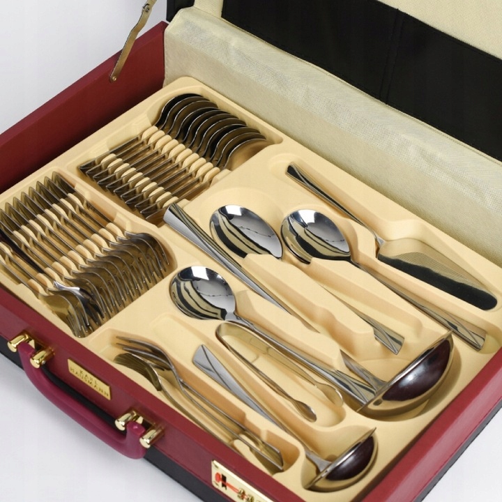 KOMPLET SZTUĆCÓW 72SZT 12 OS WALIZKA KING + gratis Liczba osób 12