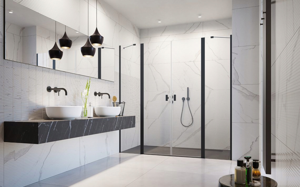 Drzwi prysznicowe Nes DWD II BLACK 150x200 W1 RADAWAY Grubość szkła/szyby 6 mm