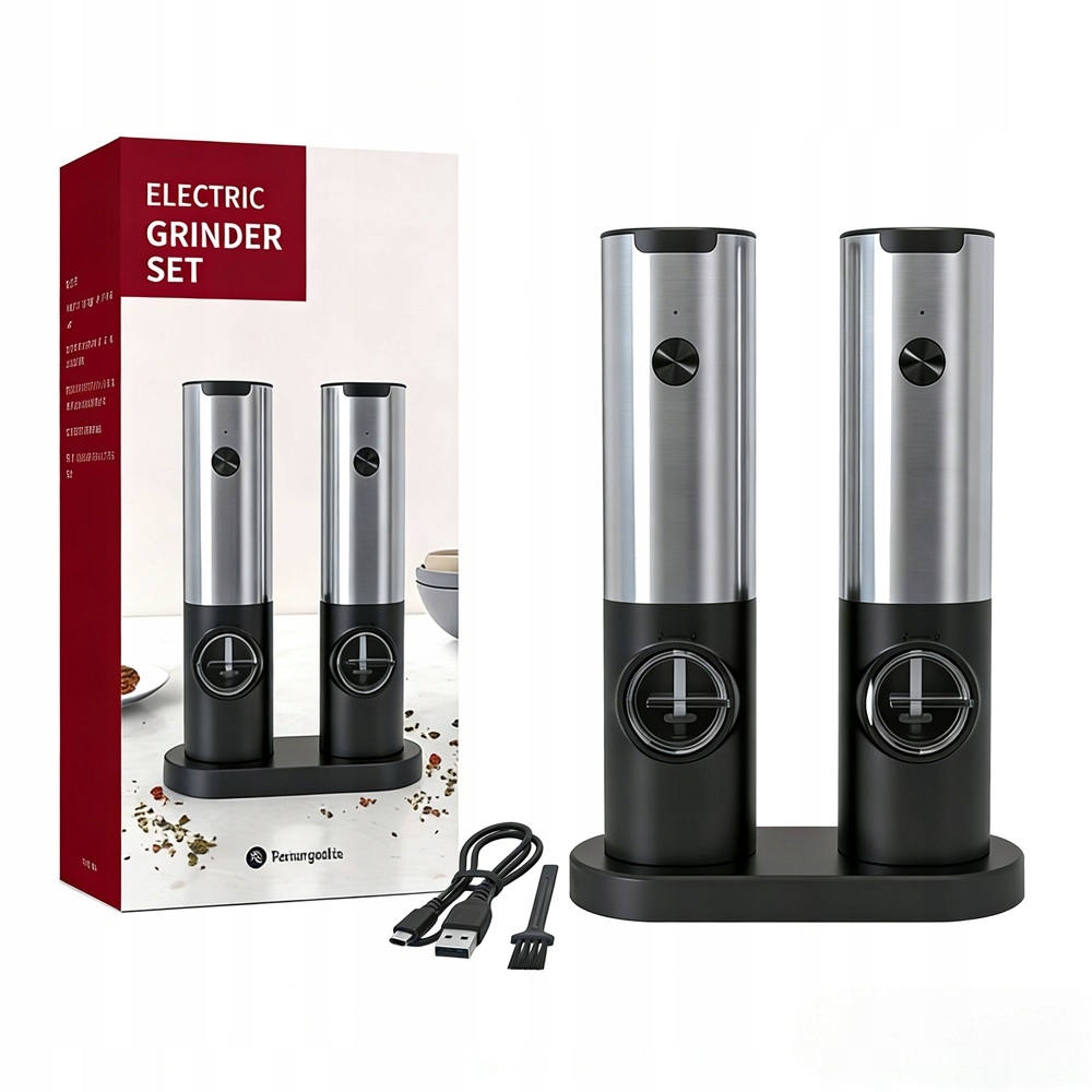 Młynek elektryczny do pieprzu i soli z akumulatorem Podstawka ładująca