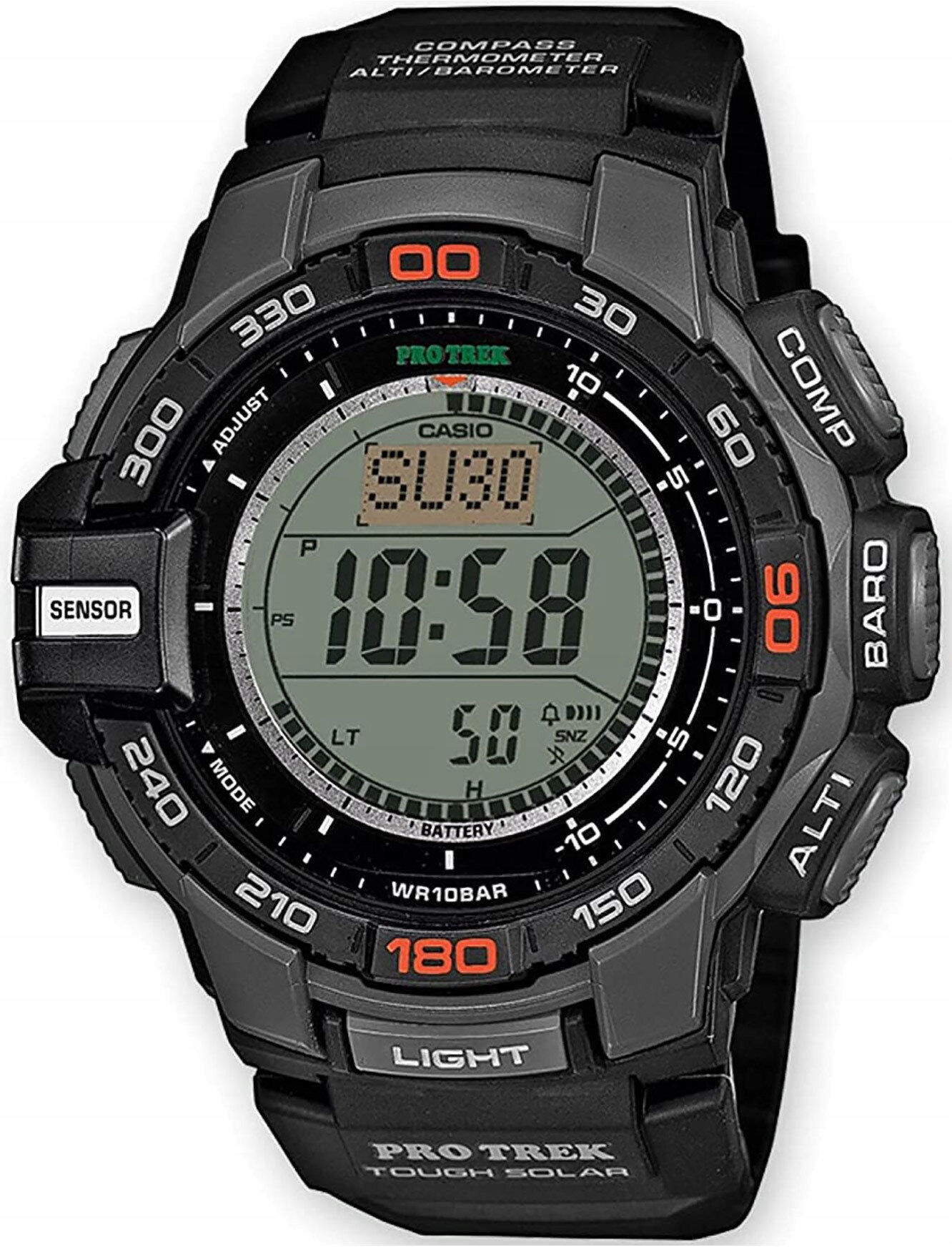 Pánské Hodinky Casio PRG-270-1ER Černé Solar Stopky 100 M Pro Den Chlapců